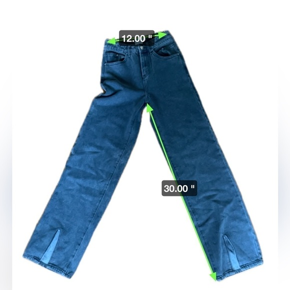 Princess Polly | High Rise Split Hem Wide Leg Rosalie Jeans Size 0 Y2K 90s - Picture 9 of 9